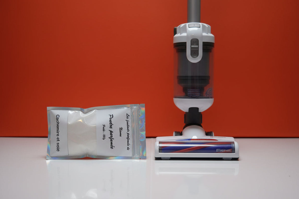 "poudre parfumée pour aspirateur cachemire et soie 100g"