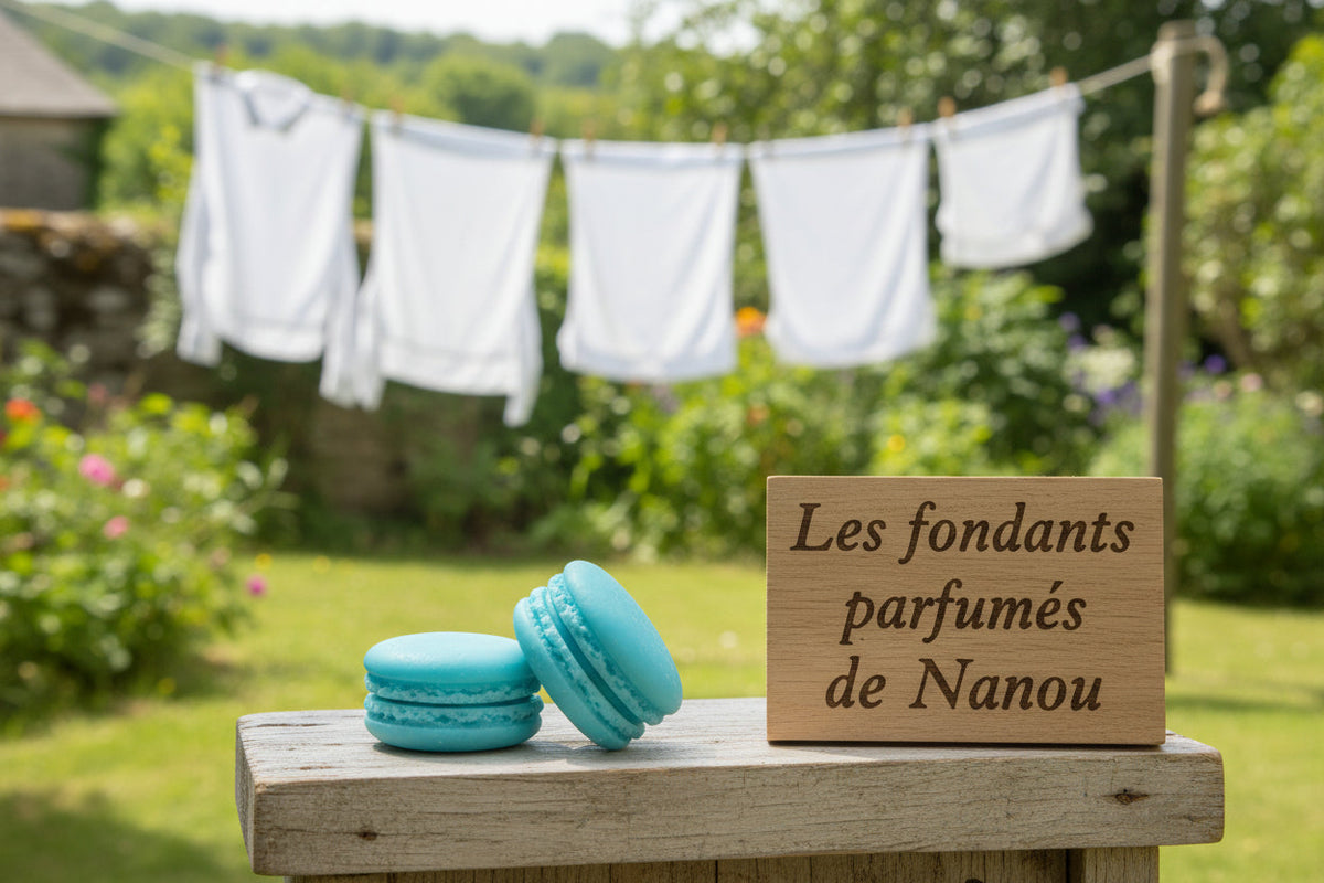 "fondant parfumé format macaron linge propre"