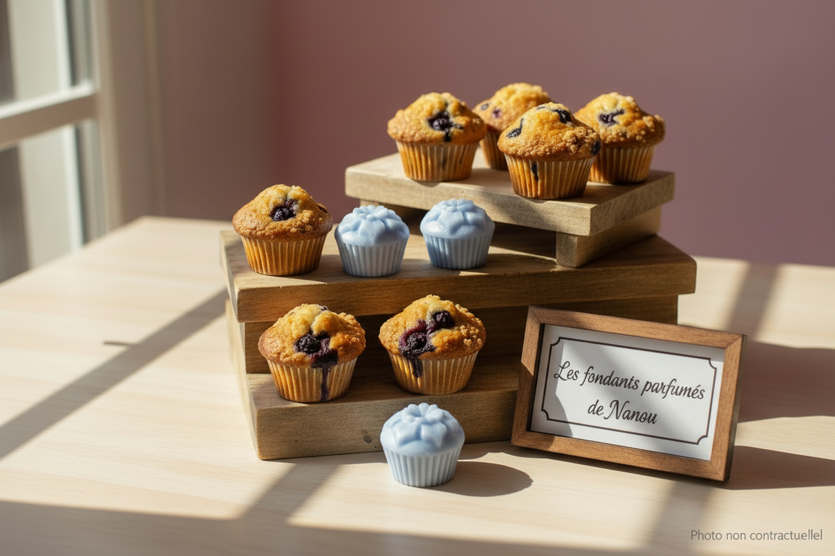fondant parfumé muffin myrtille
