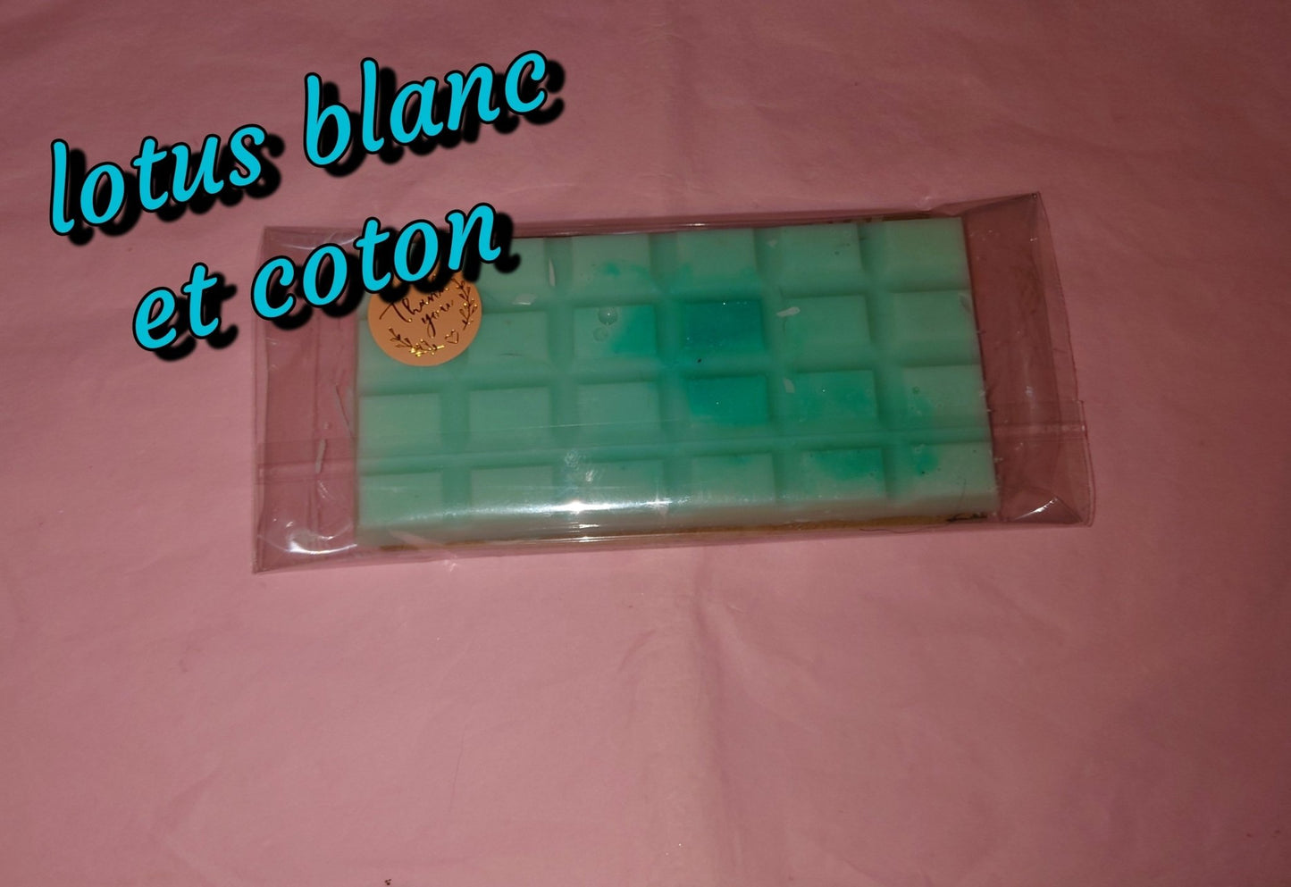 Fondant parfumé format tablette lotus blanc et coton - Les fondants parfumés de nanou