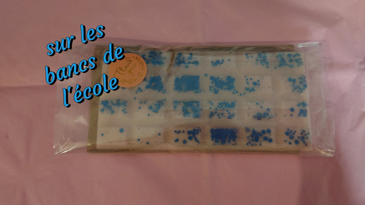 Fondant parfumé format tablette sur les bancs de l'école (amande) - Les fondants parfumés de nanou