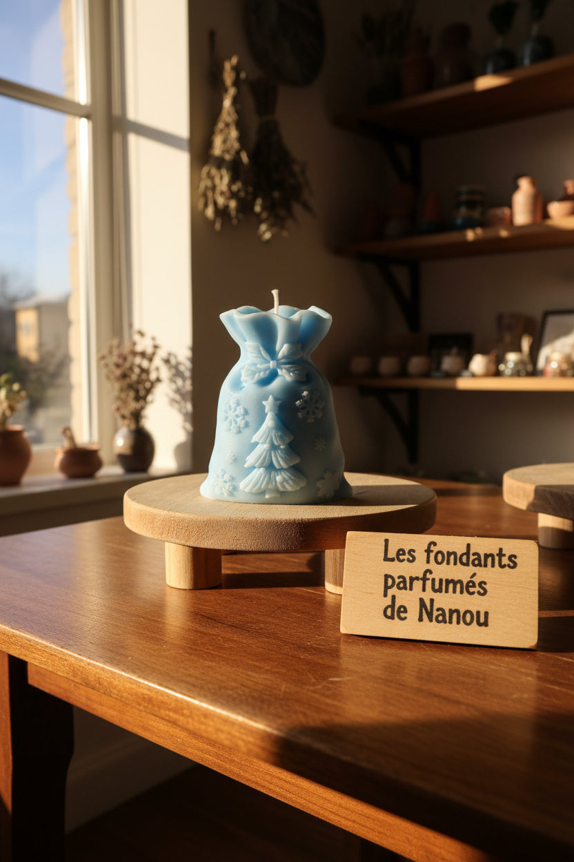 Bougie décorative non parfumée sac cadeau