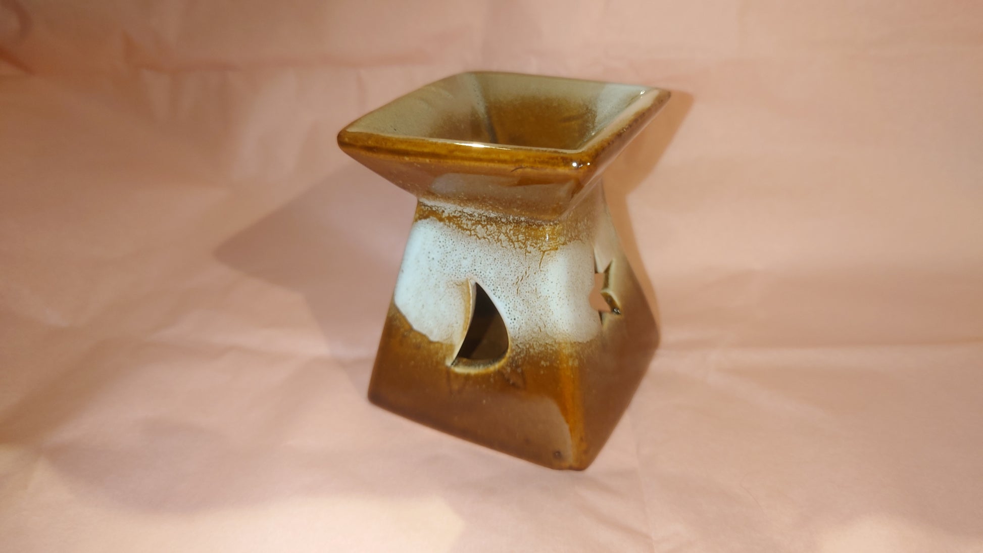 bruleur carré bronze et blanc