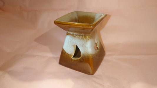 bruleur carré bronze et blanc