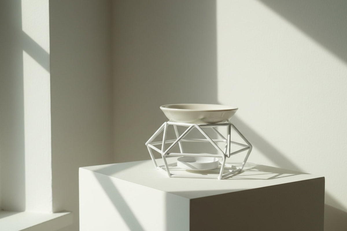 "Brûleur art déco blanc - Les fondants parfumés de nanou"