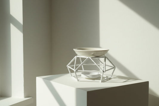 "Brûleur art déco blanc - Les fondants parfumés de nanou"