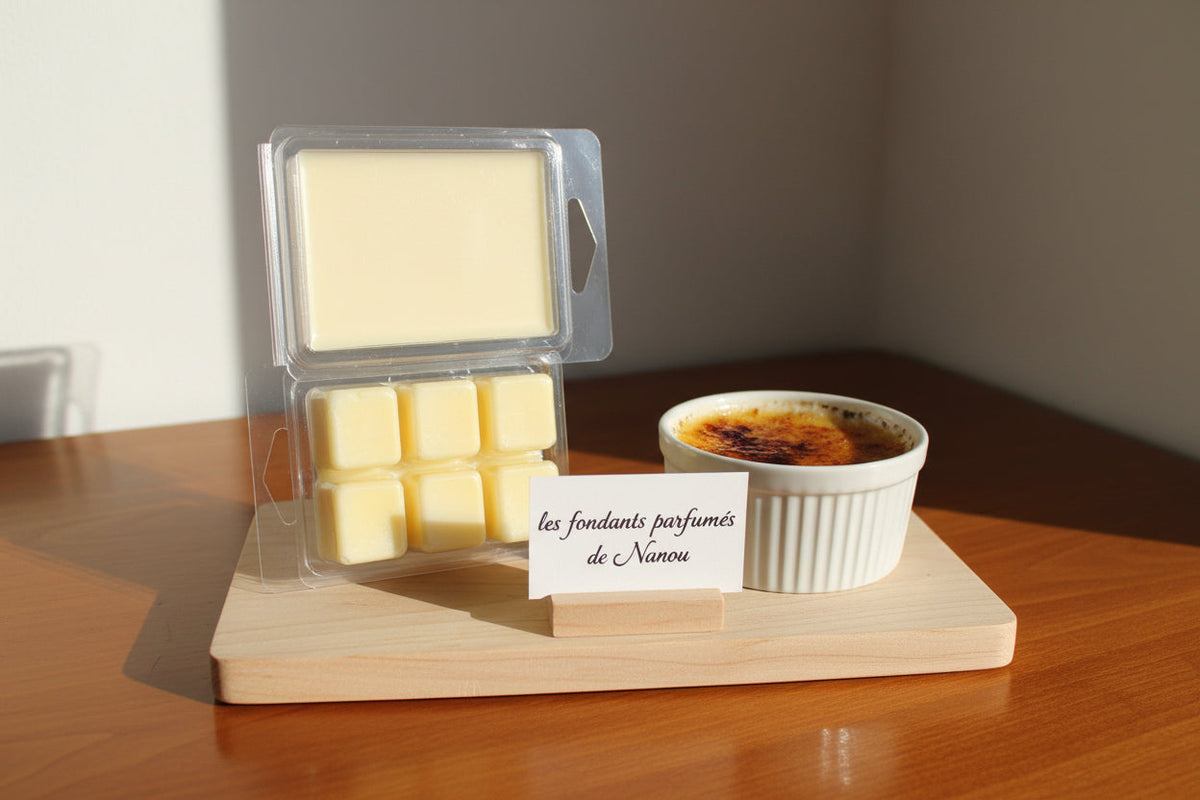 "Fondant parfumé clamshell (boîte) crème brûlée - Les fondants parfumés de nanou"
