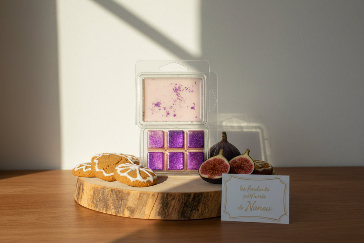 "Fondant parfumé clamshell (boîte) pain d'épices et figue - Les fondants parfumés de nanou"