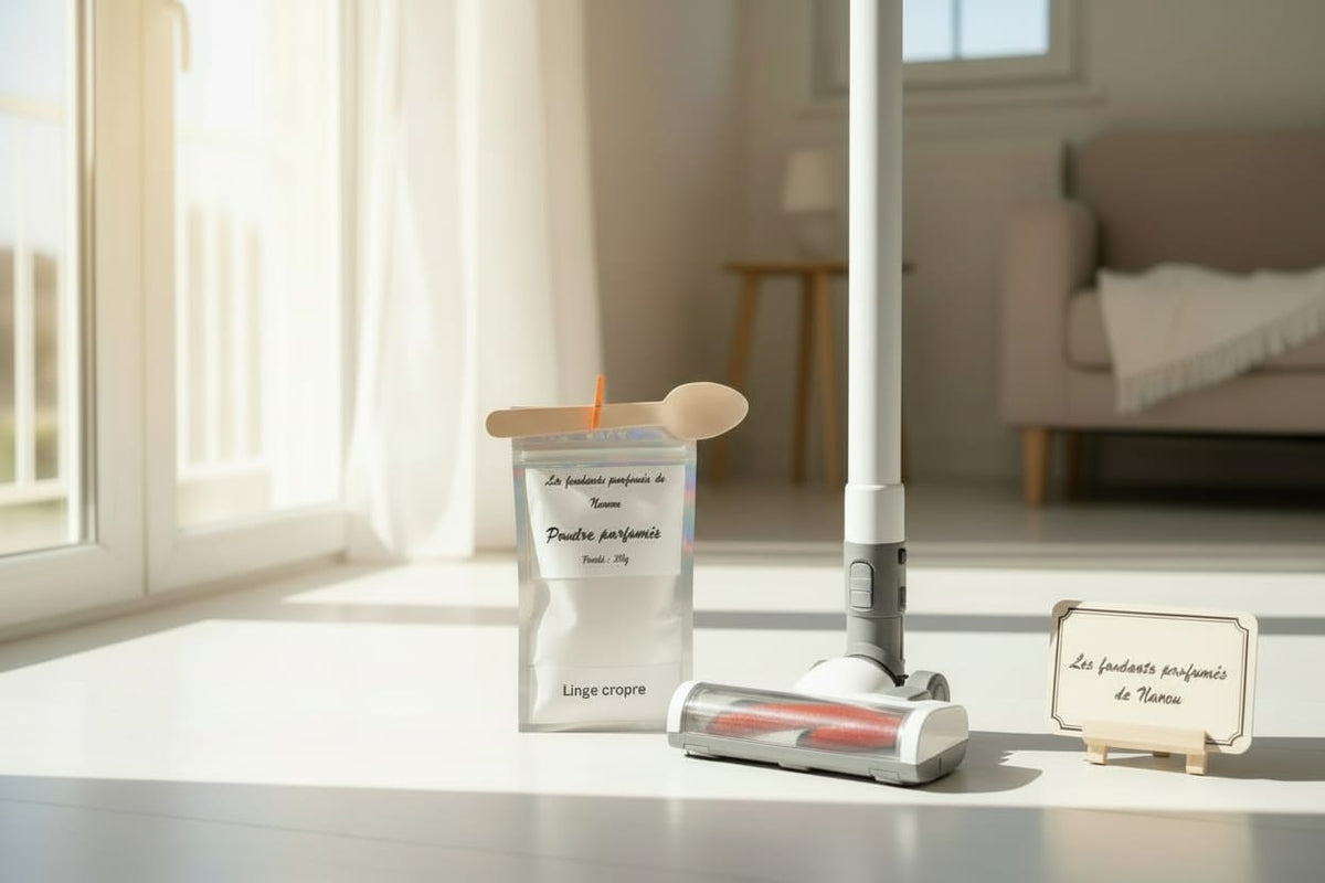 "poudre parfumée pour aspirateur linge propre 50g"