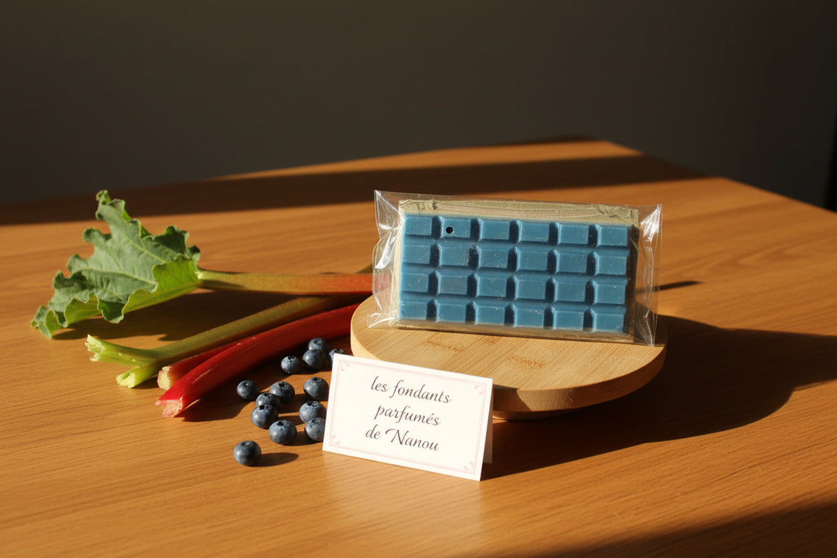"Fondant parfumé format tablette rhubarbe myrtille - Les fondants parfumés de nanou"