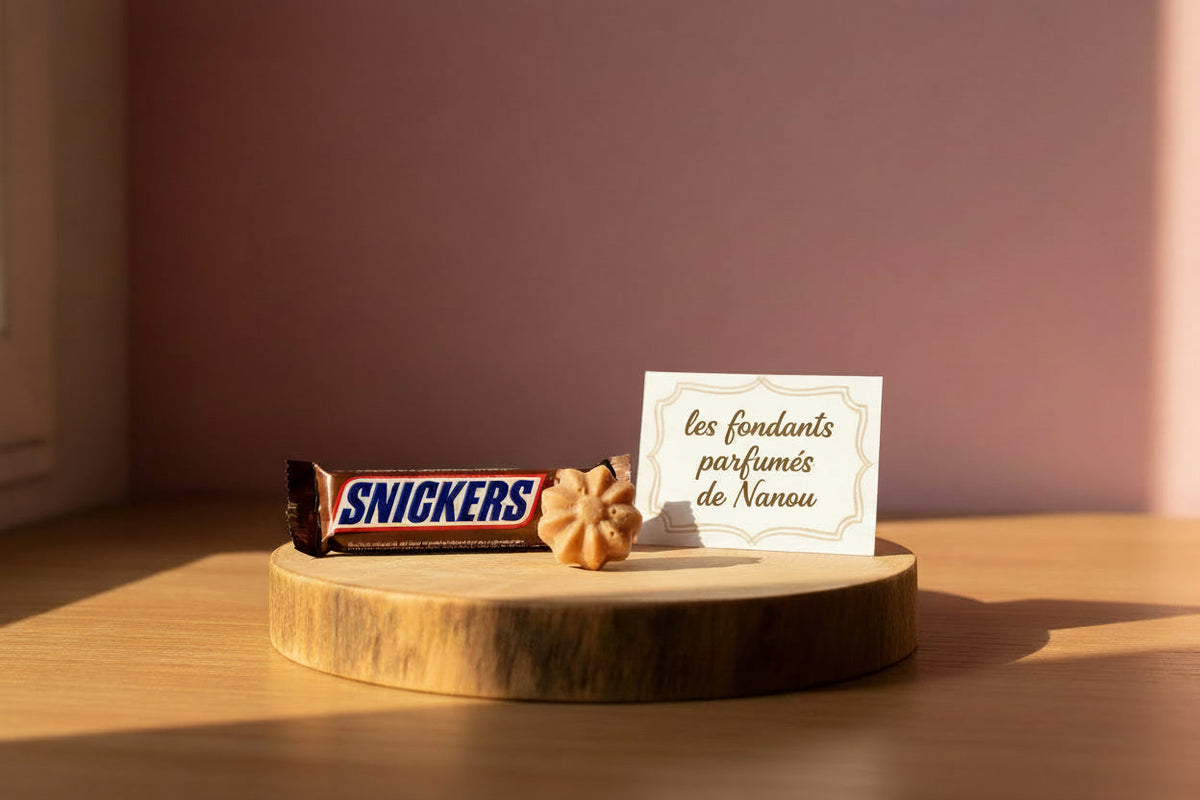 "fondant parfumé snikers"