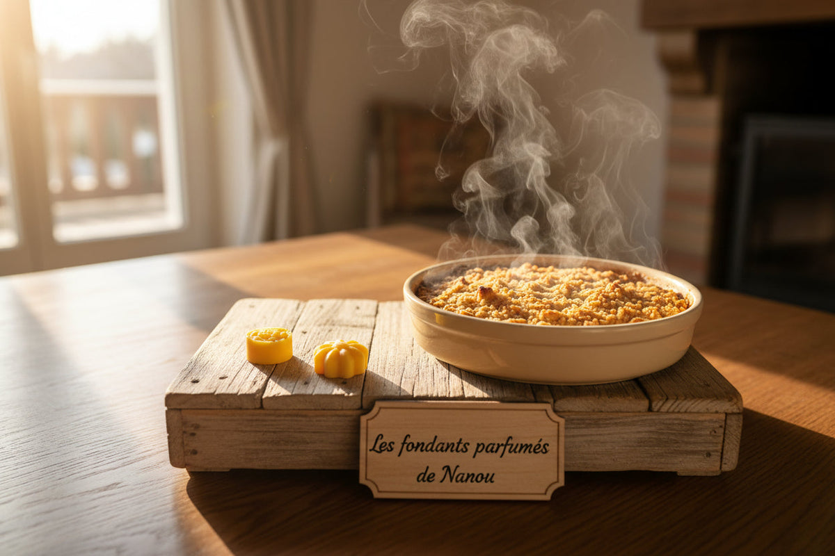 "fondant parfumé crumble pomme"