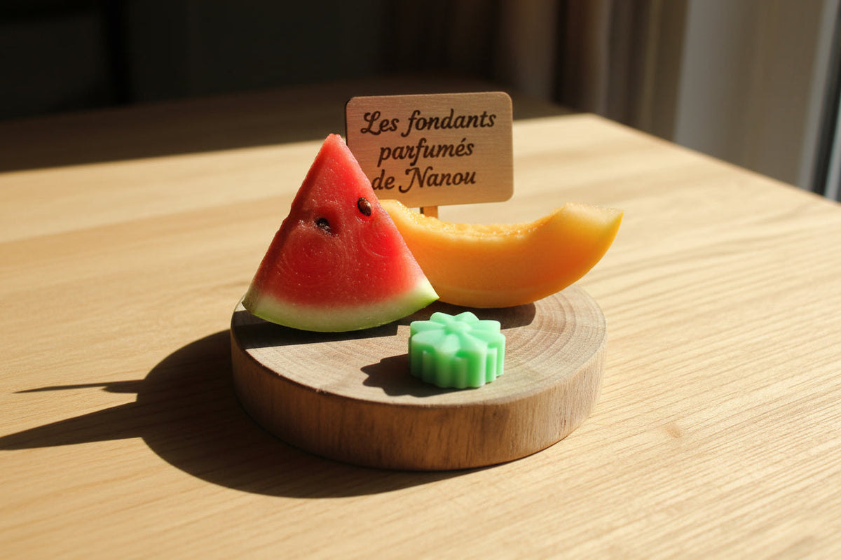 "fondant parfumé melon pasteque"