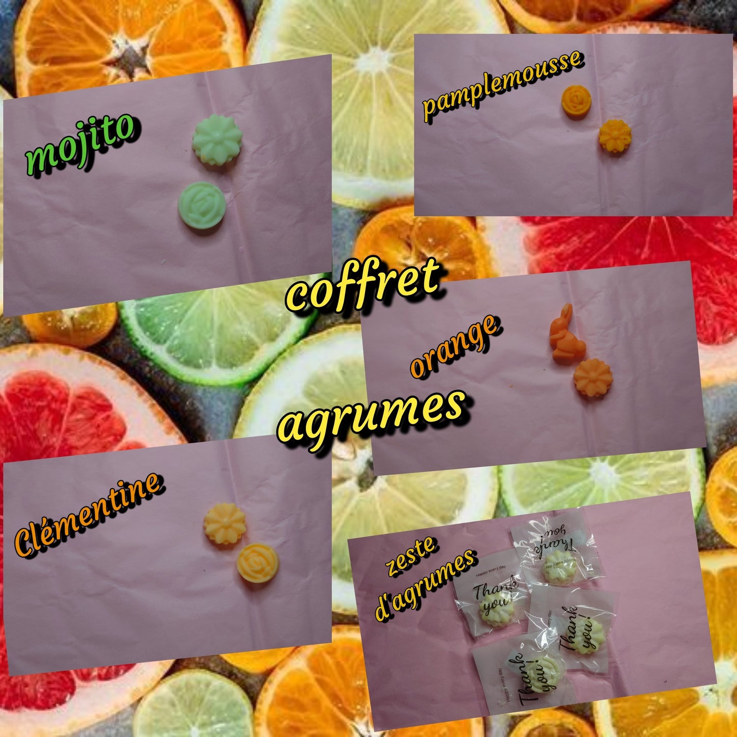 fondant parfumé Coffret agrumes - Les fondants parfumés de nanou