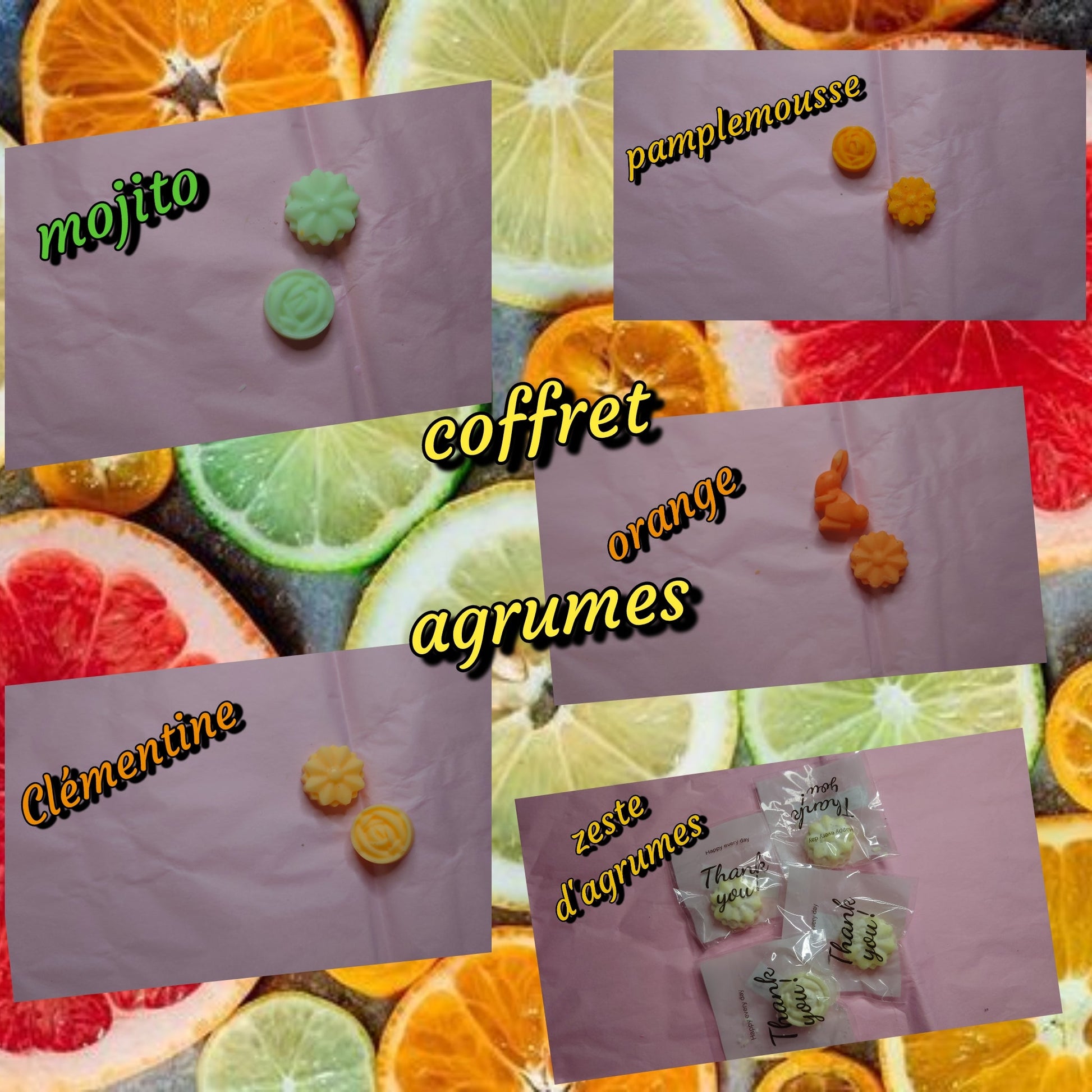 fondant parfumé Coffret agrumes - Les fondants parfumés de nanou