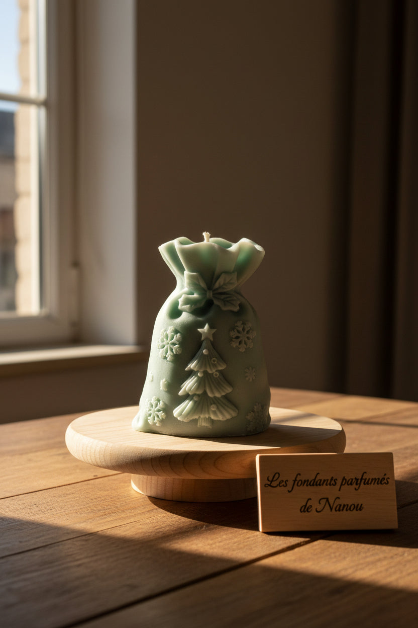 Bougie décorative non parfumée sac cadeau