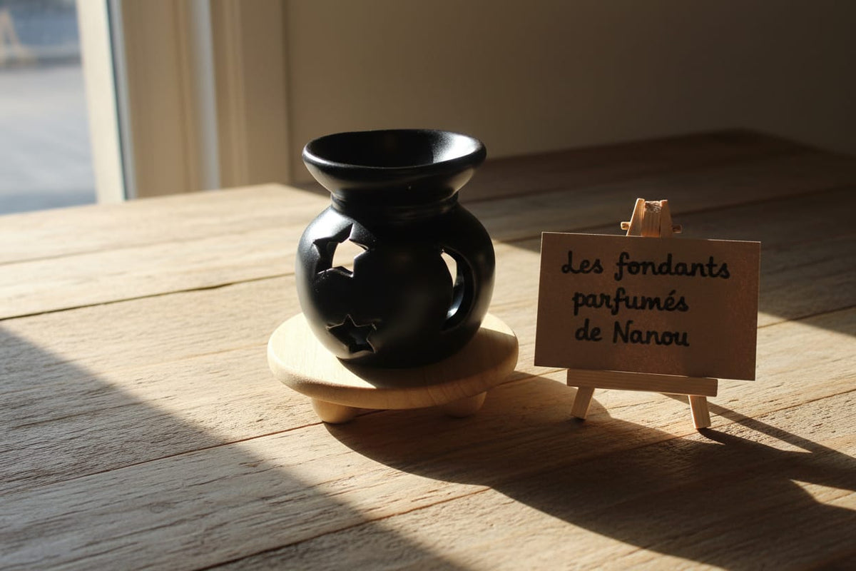 Brûleur lune étoile noir mat