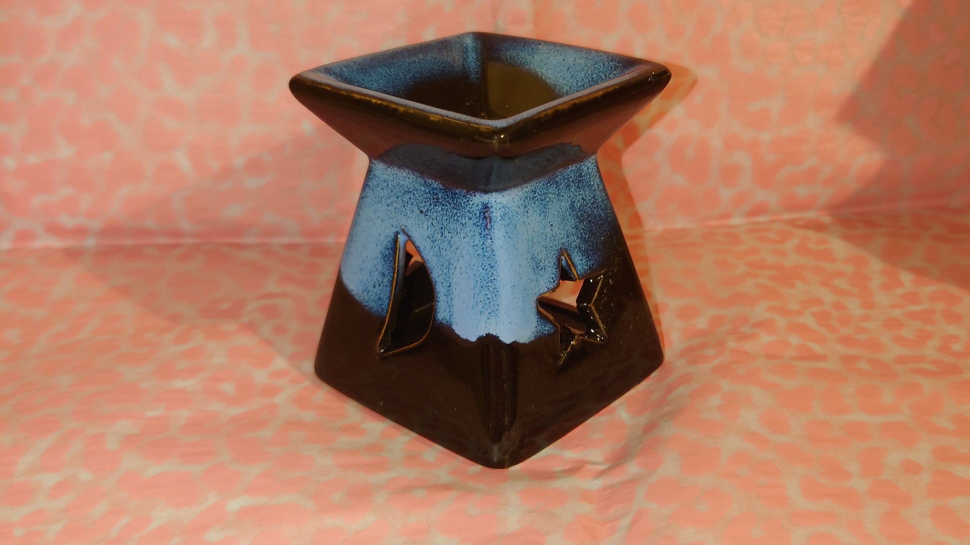 Bruleur carré bleu et noir